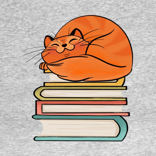 With Books And Cats Life Is Sweet by LittleBunnySunshine